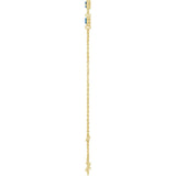 14K Yellow Gold Natural Blue Sapphire Bezel-Set Three-Stone 6 1/2-7 1/2" Bracelet