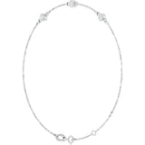 14K White Gold 1/4 CTW Natural Diamond Bezel-Set Three-Stone 6 1/2-7 1/2" Bracelet