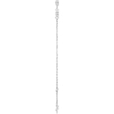 14K White Gold Natural White Sapphire Bezel-Set Three-Stone 6 1/2-7 1/2" Bracelet