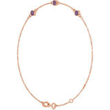 14K Rose Gold Lab-Grown Alexandrite Bezel-Set Three-Stone 6 1/2-7 1/2" Bracelet