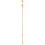 14K Yellow Gold Natural Emerald Bezel-Set Three-Stone 6 1/2-7 1/2" Bracelet