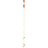 14K Rose Gold Lab-Grown Ruby Bezel-Set Three-Stone 6 1/2-7 1/2" Bracelet