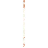 14K Rose Gold Natural White Sapphire Bezel-Set Three-Stone 6 1/2-7 1/2" Bracelet