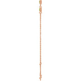 14K Rose Gold Natural Peridot Bezel-Set Three-Stone 6 1/2-7 1/2" Bracelet