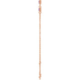 14K Rose Gold Natural Amethyst Bezel-Set Three-Stone 6 1/2-7 1/2" Bracelet