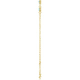 14K Yellow Gold Natural Blue Zircon Bezel-Set Three-Stone 6 1/2-7 1/2" Bracelet