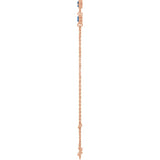 14K Rose Gold Natural Blue Sapphire Bezel-Set Three-Stone 6 1/2-7 1/2" Bracelet