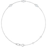 14K White Gold 1/3 CTW Lab-Grown Diamond Bezel-Set Three-Stone 6 1/2-7 1/2" Bracelet