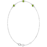 Sterling Silver Natural Peridot 6 1/2-7 1/2" Bracelet