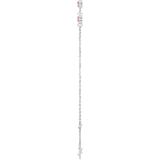 Sterling Silver Natural Pink Tourmaline 6 1/2-7 1/2" Bracelet