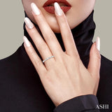 1/2 Ctw Segmented Art Deco Baguette and Round Cut Diamond Stackable Band in 14K White Gold