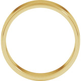 14K Yellow Gold 6 mm Stepped-Edge Flat Band Size 8