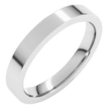 14K White Gold 3 mm Comfort-Fit Flat Band Size 5.5