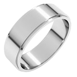 Sterling Silver 6 mm Stepped-Edge Flat Band Size 9