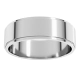 Sterling Silver 6 mm Stepped-Edge Flat Band Size 9