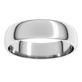 Sterling Silver 5 mm Lightweight Half Round Band Size 7.5