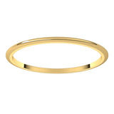 10K Yellow Gold 1 mm Half Round Band Size 6.5