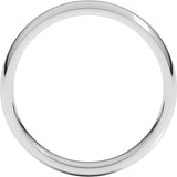 Sterling Silver 4 mm Lightweight Comfort-Fit Half Round Band Size 7.5