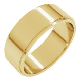 10K Yellow Gold 7 mm Stepped-Edge Flat Band Size 12.5