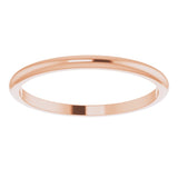 14K Rose Gold 1.5 mm Half Round Band Size 6
