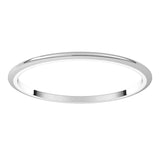 14K White Gold 1 mm Half Round Band Size 4