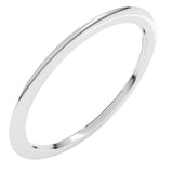 14K White Gold 1 mm Comfort-Fit Half Round Band Size 6