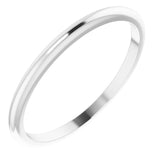 14K White Gold 1.5 mm Half Round Band Size 7.5