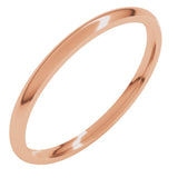 14K Rose Gold 1.5 mm Lightweight Comfort-Fit Half Round Band Size 5