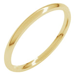 14K Yellow Gold 1.5 mm Lightweight Comfort-Fit Half Round Band Size 6