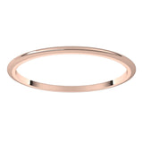 14K Rose Gold 1 mm Half Round Band Size 6