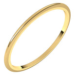 14K Yellow Gold 1 mm Half Round Band Size 5.5