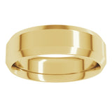 10K Yellow Gold 6 mm Beveled-Edge Comfort-Fit Flat Band Size 8
