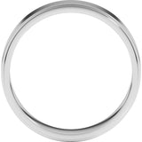 14K White Gold 5 mm Stepped-Edge Flat Band Size 10.5