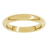 14K Yellow Gold 3 mm Comfort-Fit Half Round Band Size 7.5