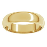 14K Yellow Gold 5 mm Half Round Band Size 8.5