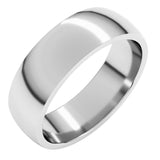 14K White Gold 6 mm Lightweight Comfort-Fit Half Round Band Size 8.5