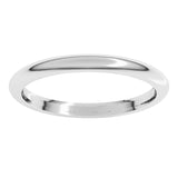 14K White Gold 2 mm Comfort-Fit Half Round Band Size 8