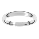 14K White Gold 2.5 mm Lightweight Comfort-Fit Half Round Band Size 5.5
