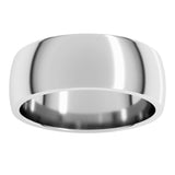 Sterling Silver 7 mm Lightweight Comfort-Fit Half Round Band Size 10