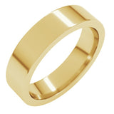 10K Yellow Gold 5 mm Comfort-Fit Flat Band Size 13