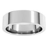 14K White Gold 6 mm Comfort-Fit Flat Band Size 7