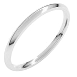 14K White Gold 1.5 mm Lightweight Comfort-Fit Half Round Band Size 7