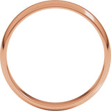 10K Rose Gold 4 mm Lightweight Half Round Band Size 4.5
