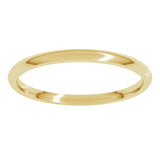 14K Yellow Gold 1.5 mm Lightweight Comfort-Fit Half Round Band Size 9