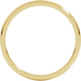 18K Yellow Gold 1.5 mm Lightweight Comfort-Fit Half Round Band Size 5