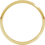 14K Yellow Gold 1.5 mm Lightweight Half Round Band Size 8