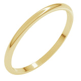 10K Yellow Gold 1.5 mm Lightweight Half Round Band Size 9.5