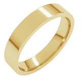 10K Yellow Gold 4 mm Lightweight Comfort-Fit Flat Band Size 8