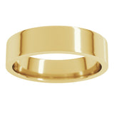 14K Yellow Gold 5 mm Lightweight Comfort-Fit Flat Band Size 5