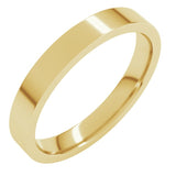 18K Yellow Gold 3 mm Flat Comfort Fit Light Band Size 10.5